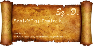 Szalóky Dominik névjegykártya