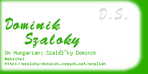 dominik szaloky business card